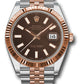 Rolex Stainless Steel and Pink Gold Datejust 41 Date Watch - 41 MM - Jubilee Bracelet - Fluted Bezel - Chocolate Index Dial - 126331 choij