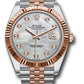 Rolex Stainless Steel and Pink Gold Datejust 41 Date Watch - 41 MM - Jubilee Bracelet - Fluted Bezel - Mother Of Pearl Diamond Dial - 126331 mdj