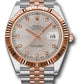 Rolex Stainless Steel and Pink Gold Datejust 41 Date Watch - 41 MM - Jubilee Bracelet - Fluted Bezel - Sundust Diamond Dial - 126331 sudj
