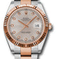 Rolex Stainless Steel and Pink Gold Datejust 41 Date Watch - 41 MM - Oyster Bracelet - Fluted Bezel - Sundust Diamond Dial - 126331 sudo