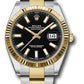 Rolex Stainless Steel and Yellow Gold Datejust 41 Date Watch - 41 MM - Oyster Bracelet - Fluted Bezel - Black Dial - 126333 bkio