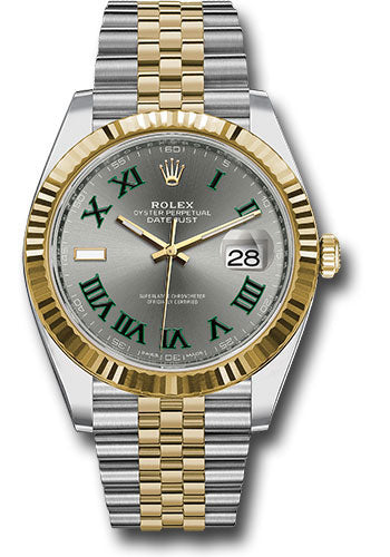 Rolex Stainless Steel and Yellow Gold Datejust 41 Date Watch - 41 MM - Jubilee Bracelet - Fluted Bezel - Wimbledon Dial - 126333 slgrj