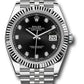 Rolex Stainless Steel and White Gold Datejust 41 Date Watch - 41 MM - Jubilee Bracelet - Fluted Bezel - Black Diamond Dial -  126334 bkdj