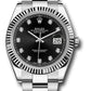 Rolex Stainless Steel and White Gold Datejust 41 Date Watch - 41 MM - Oyster Bracelet - Fluted Bezel - Black Diamond Dial - 126334 bkdo