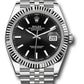 Rolex Stainless Steel and White Gold Datejust 41 Date Watch - 41 MM - Jubilee Bracelet - Fluted Bezel - Black Dial - 126334 bkij