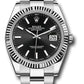 Rolex Stainless Steel and White Gold Datejust 41 Date Watch - 41 MM - Oyster Bracelet - Fluted Bezel - Black Dial - 126334 bkio