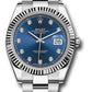 Rolex Stainless Steel and White Gold Datejust 41 Date Watch - 41 MM - Oyster Bracelet - Fluted Bezel - Blue Diamond Dial - 126334 bldo