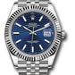 Rolex Stainless Steel and White Gold Datejust 41 Date Watch - 41 MM - Jubilee Bracelet - Fluted Bezel - Blue Fluted Dial - 126334 blflmij