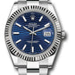 Rolex Stainless Steel and White Gold Datejust 41 Date Watch - 41 MM - Oyster Bracelet - Fluted Bezel - Blue Fluted Dial - 126334 blflmio