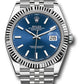 Rolex Stainless Steel and White Gold Datejust 41 Date Watch - 41 MM - Jubilee Bracelet - Fluted Bezel - Blue Dial - 126334 blij