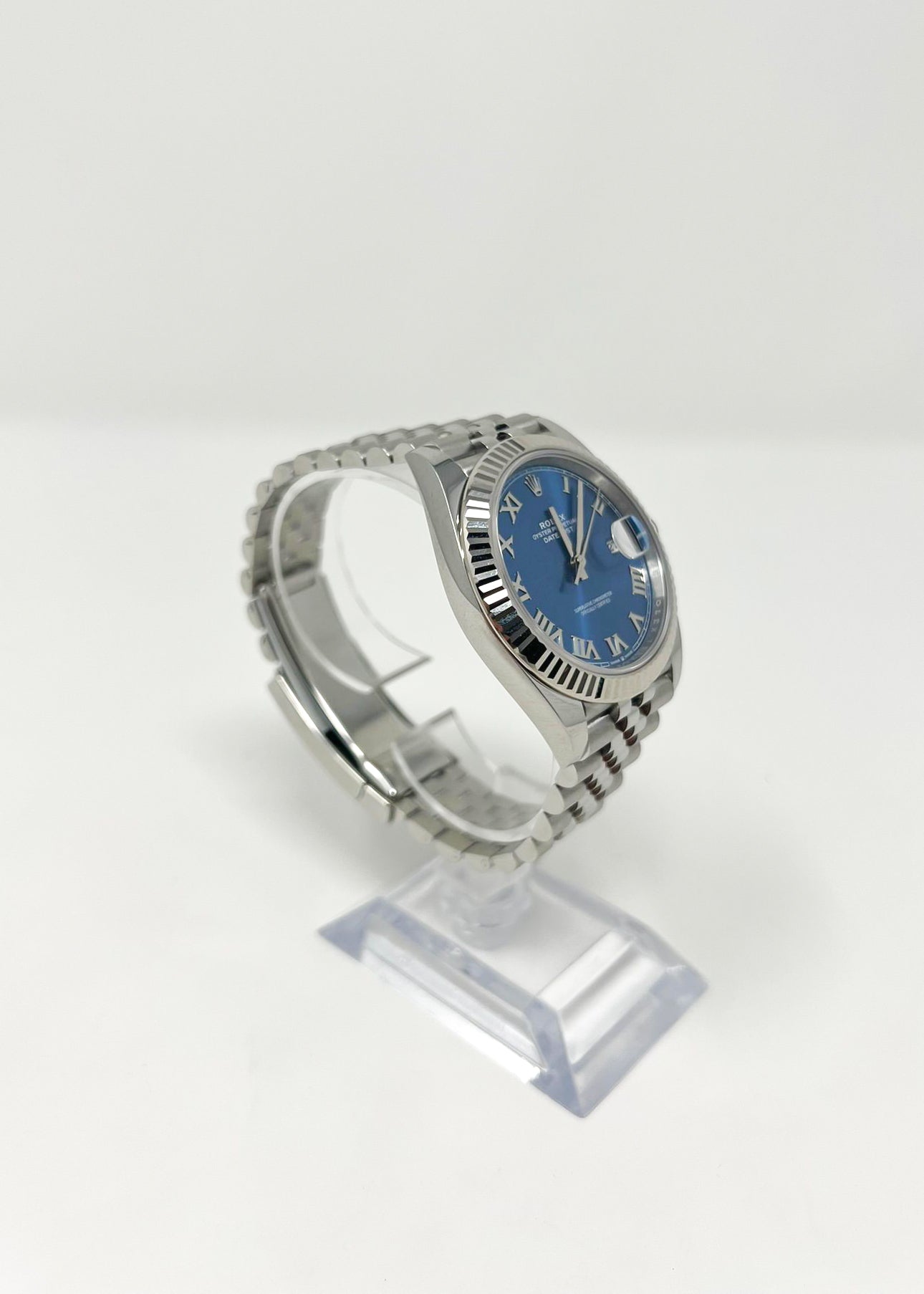 Rolex Stainless Steel and White Gold Datejust 41 Date Watch - 41 MM - Jubilee Bracelet - Fluted Bezel - Blue Roman Dial - 126334 blrj