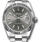 Rolex Stainless Steel and White Gold Datejust 41 Date Watch - 41 MM - Oyster Bracelet - Fluted Bezel - Dark Rhodium Dial - 126334 dkrio