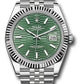 Rolex Stainless Steel and White Gold Datejust 41 Date Watch - 41 MM - Jubilee Bracelet - Fluted Bezel - Green Fluted Dial - 126334 mgflmij