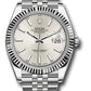 Rolex Stainless Steel and White Gold Datejust 41 Date Watch - 41 MM - Jubilee Bracelet - Fluted Bezel - Silver Dial - 126334 sij