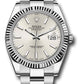 Rolex Stainless Steel and White Gold Datejust 41 Date Watch - 41 MM - Oyster Bracelet - Fluted Bezel - Silver Dial -  126334 sio