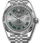 Rolex Stainless Steel and White Gold Datejust 41 Date Watch - 41 MM - Jubilee Bracelet - Fluted Bezel - Wimbledon Dial - 126334 slgrj