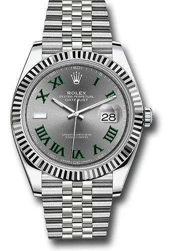 Rolex Stainless Steel and White Gold Datejust 41 Date Watch - 41 MM - Jubilee Bracelet - Fluted Bezel - Wimbledon Dial - 126334-0022