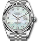Rolex Stainless Steel and White Gold Datejust 41 Date Watch - 41 MM - Jubilee Bracelet - Fluted Bezel - Mother Of Pearl Diamond Dial - 126334 wmdj