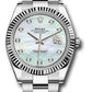Rolex Stainless Steel and White Gold Datejust 41 Date Watch - 41 MM - Oyster Bracelet - Fluted Bezel - White Mother Of Pearl Diamond Dial - 126334 wmdo
