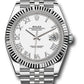 Rolex Stainless Steel and White Gold Datejust 41 Date Watch - 41 MM - Jubilee Bracelet - Fluted Bezel - White Roman Dial - 126334 wrj