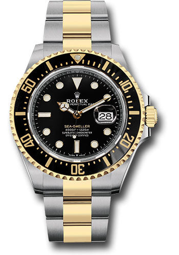 Rolex Stainless Steel & yellow Gold Sea-Dweller Watch - 43 MM - Oyster Bracelet - Black Dial - 126603