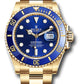 Rolex Yellow Gold Submariner Watch 41MM - Oyster Bracelet - Blue Dial - 126618LB