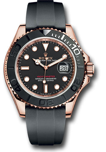 Rolex Everose Gold Yacht-Master  Watch - 40 MM - Oysterflex Strap - Black Dial - 126655 bk