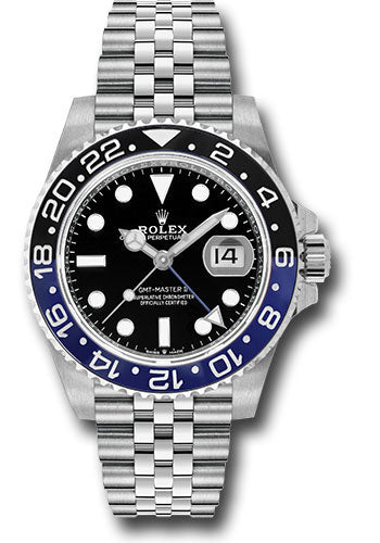 Rolex Batgirl Stainless Steel GMT-Master II Watch - 40 MM - Jubilee Bracelet - Black Dial - 126710BLNR j