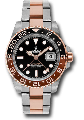 Rolex Stainless Steel & Everose Gold GMT-Master II Watch - 40 MM - Oyster Bracelet - Black Dial - 126711CHNR bk