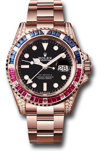 Rolex Pepsi Everose Gold GMT-Master II Watch - 40 MM - Oyster Bracelet - Black Dial - 126755SARU bk