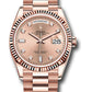 Rolex Presidential Everose Gold Day-Date 36MM - President Bracelet Watch - Rosé Diamond Dial - 128235 rodp