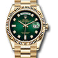 Rolex Presidential Yellow Gold Day-Date 36MM - President Bracelet Watch - Green Ombre´ Diamond Dial - 128238 godp