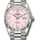 Rolex Presidential White Gold Day-Date 36MM - President Bracelet Watch - Pink Opal Diamond Hour Marker Dial - 128239 podhmp