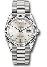 Rolex Presidential White Gold Day-Date 36MM - President Bracelet Watch - Silver Index Dial - 128239-0005