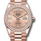 Rolex Presidential Everose Gold Day-Date 36MM - President Bracelet Watch - Rosé Diamond Dial - 128345RBR rodp