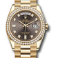 Rolex Presidential Yellow Gold Day-Date 36MM - President Bracelet Watch - Dark Grey Diamond Dial - 128348RBR dkgdp