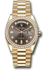 Rolex Presidential Yellow Gold Day-Date 36MM - President Bracelet Watch - Dark Grey Diamond Dial - 128348RBR-0005