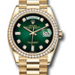 Rolex Presidential Yellow Gold Day-Date 36MM - President Bracelet Watch - Green Ombre´ Diamond Dial - 128348RBR godp