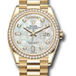 Rolex Presidential Yellow Gold Day-Date 36MM - President Bracelet Watch - Mother-of-Pearl Diamond Dial - 128348RBR mdp