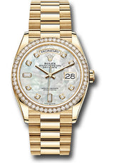 Rolex Presidential Yellow Gold Day-Date 36MM - President Bracelet Watch - Mother-of-Pearl Diamond Dial - 128348RBR-0017