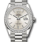 Rolex Presidential White Gold Day-Date 36MM - President Bracelet Watch - Silver Index Dial - 128349RBR sip