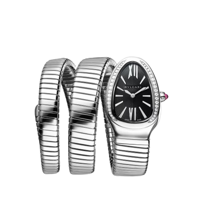 Bvlgari Serpenti Tubogas - 35 MM - Steel - Black Dial - 103433  nyc watcher nyc watches