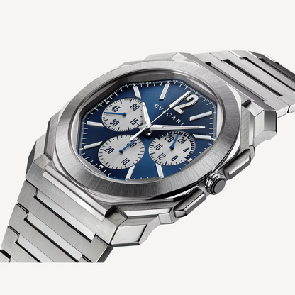 Bvlgari Octo Finissimo - Stainless Steel 43 MM - Stainless Steel Bracelet - Blue Dial - Stainless Steel Bezel - 103467
