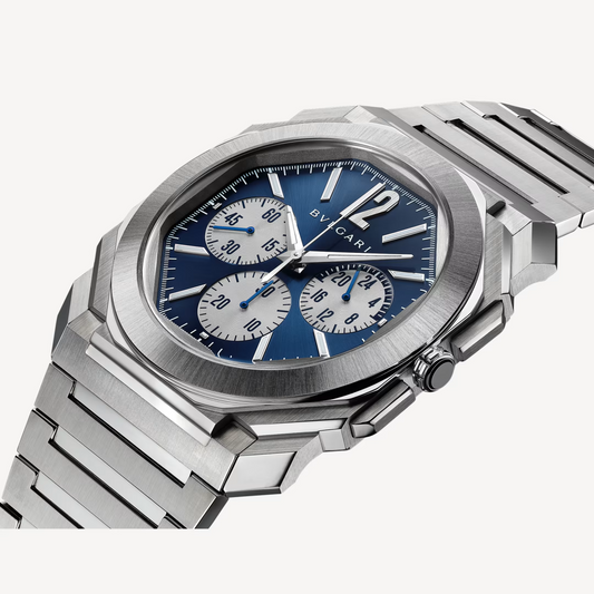 Bvlgari Octo Finissimo - Stainless Steel 43 MM - Stainless Steel Bracelet - Blue Dial - Stainless Steel Bezel - 103467