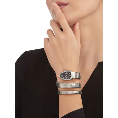 Bvlgari Serpenti Tubogas - 35 MM - Steel - Black Dial - 103433  nyc watcher nyc watches