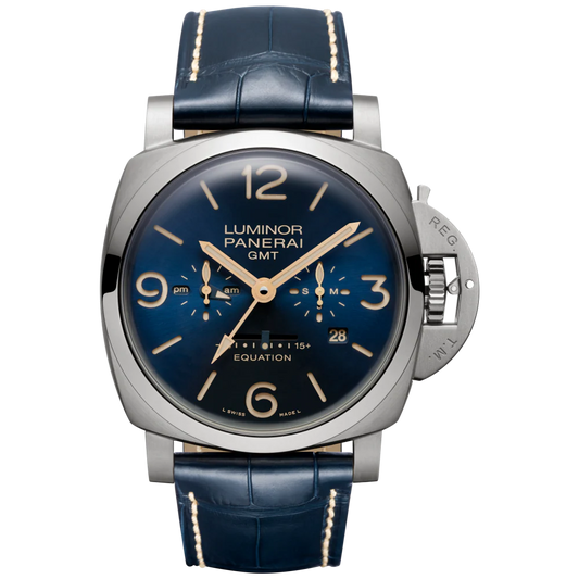 Panerai Luminor Equation of Time Titanium 47 MM - Blue Leather Strap - Blue Dial - PAM00670
