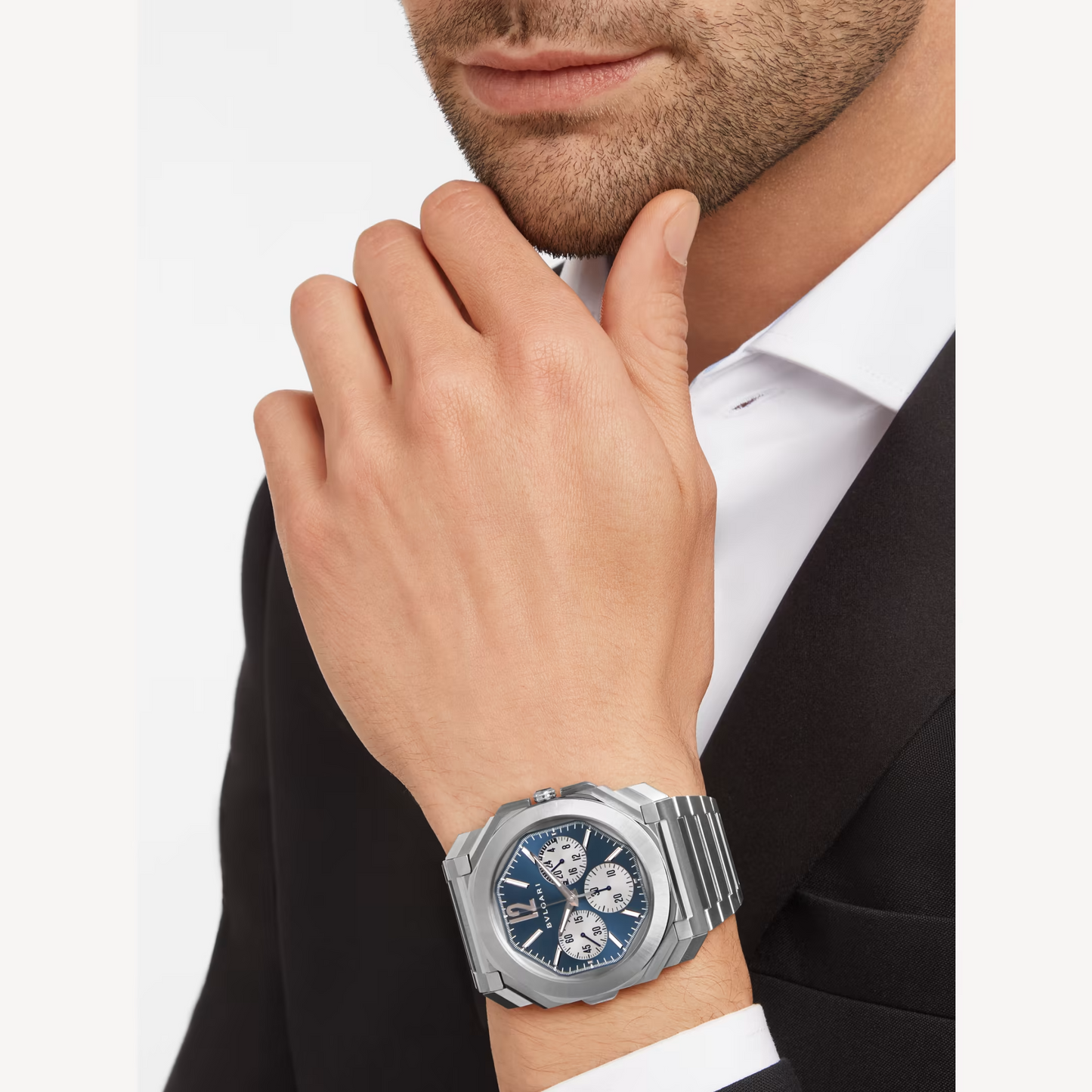 Bvlgari Octo Finissimo - Stainless Steel 43 MM - Stainless Steel Bracelet - Blue Dial - Stainless Steel Bezel - 103467