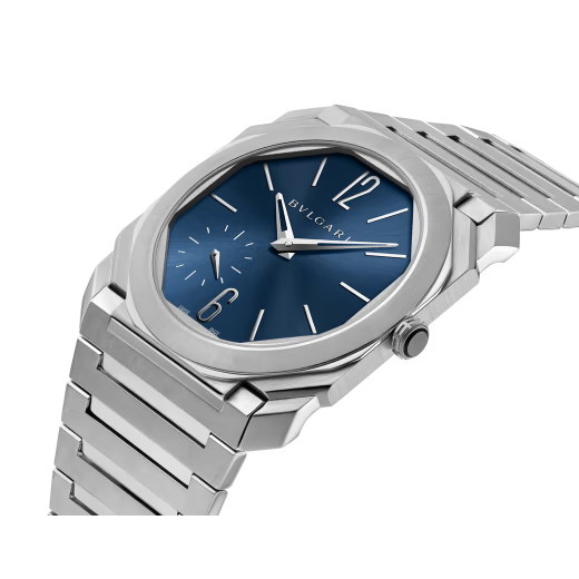 Bvlgari Octo Finissimo - Stainless Steel 40 MM - Stainless Steel Bracelet - Blue Dial - Stainless Steel Bezel - 103431