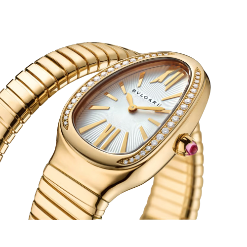 Bvlgari Serpenti Tubogas - 35 MM - Yellow Gold - White Dial - 101924  nyc watcher nyc watches 