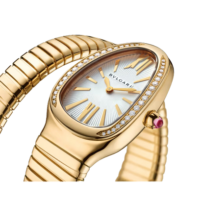 Bvlgari Serpenti Tubogas - 35 MM - Yellow Gold - White Dial - 101924  nyc watcher nyc watches 